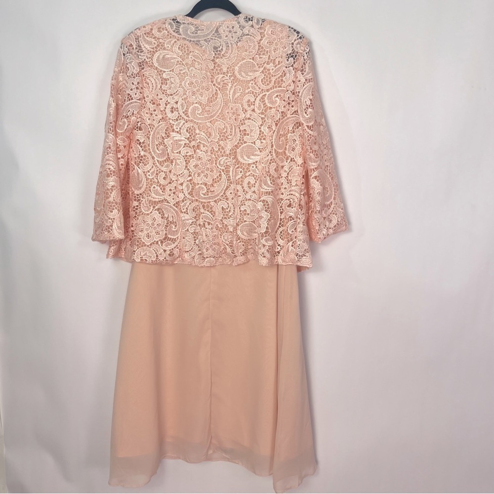 Women’s Pink A-Line Dress with Lace Shrug Sz 10 NWT - Picture 3 of 9